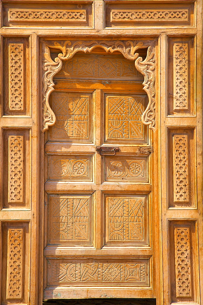 Traditional Moroccan decorative wooden door, Rabat, Morocco, North Africa, Africa