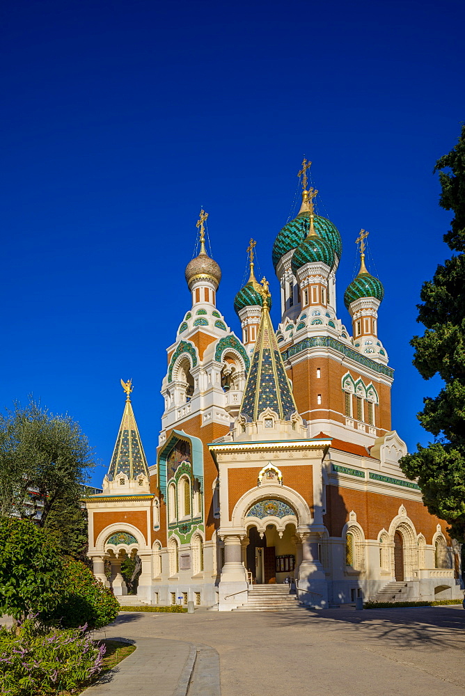 St. Nicholas Russian Orthodox Cathedral, Nice, Alpes-Maritimes, Cote d'Azur, French Riviera, Provence, France, Mediterranean, Europe