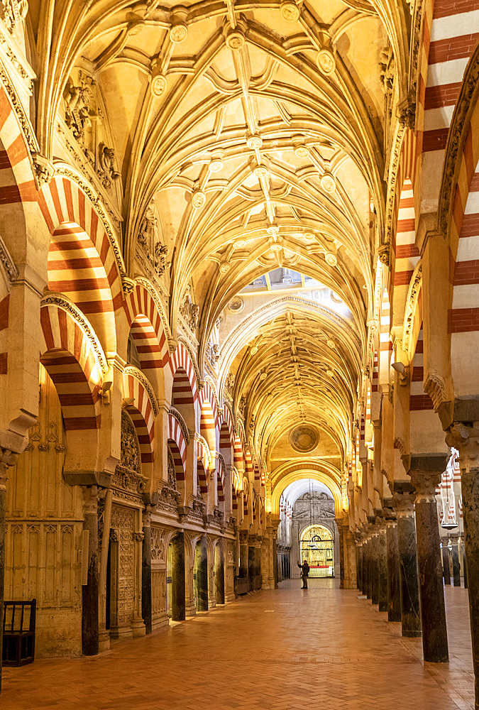 Interior of The Mosque (Mezquita) and Cathedral of Cordoba, UNESCO World Heritage Site, Cordoba, Andalusia, Spain, Europe