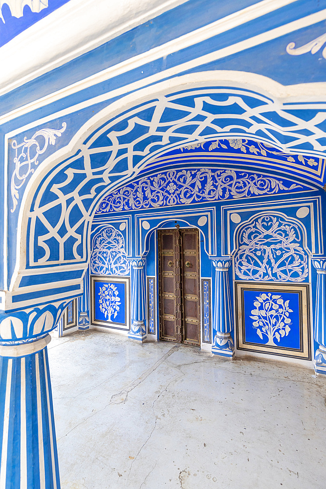 Chhavi Niwas, The Blue Room at The City Palace, City Palace, Jaipur, Rajasthan, India, South Asia, Asia