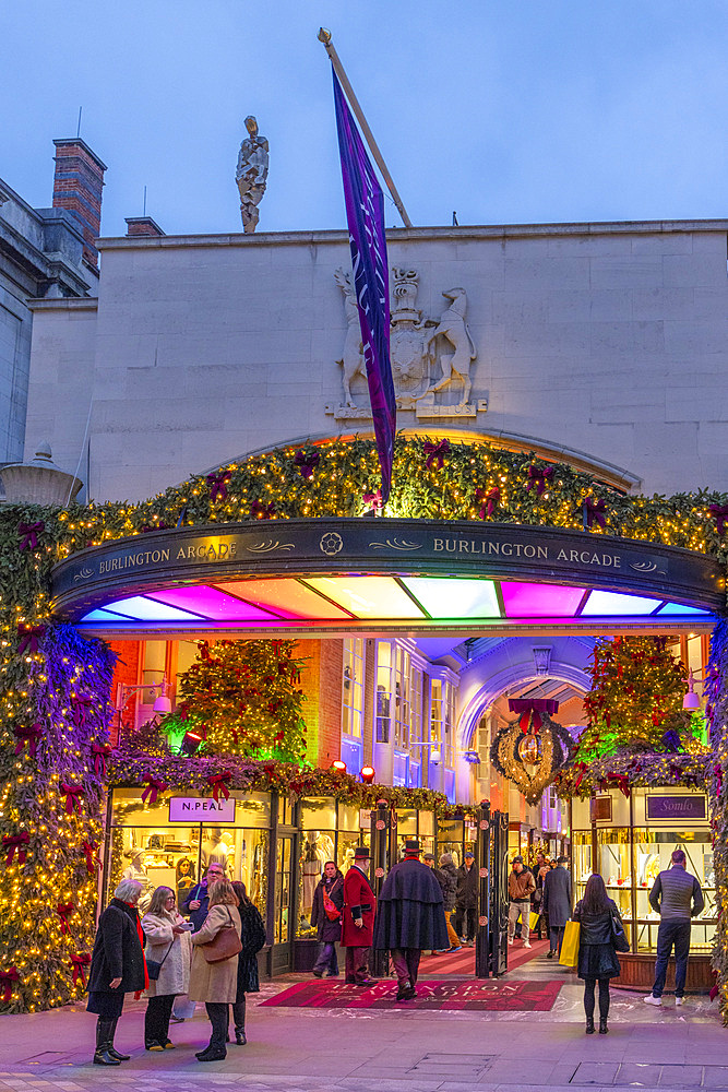 The Burlington Arcade at Christmas, London, England, United Kingdom