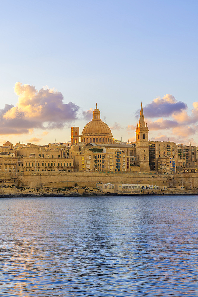 St Paul’s Pro-Cathedral and The Basilica of Our Lady of Mount Carmel, Marsamxett Harbour, Valletta, Malta, Southern Europe