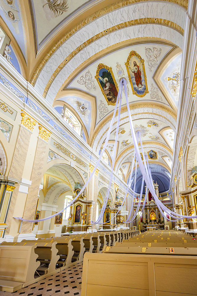 Interior of the Church of Zemaiciu Kalvarija, Zemaiciu Kalvarija, Plunge, Lithuania, Northern Europe