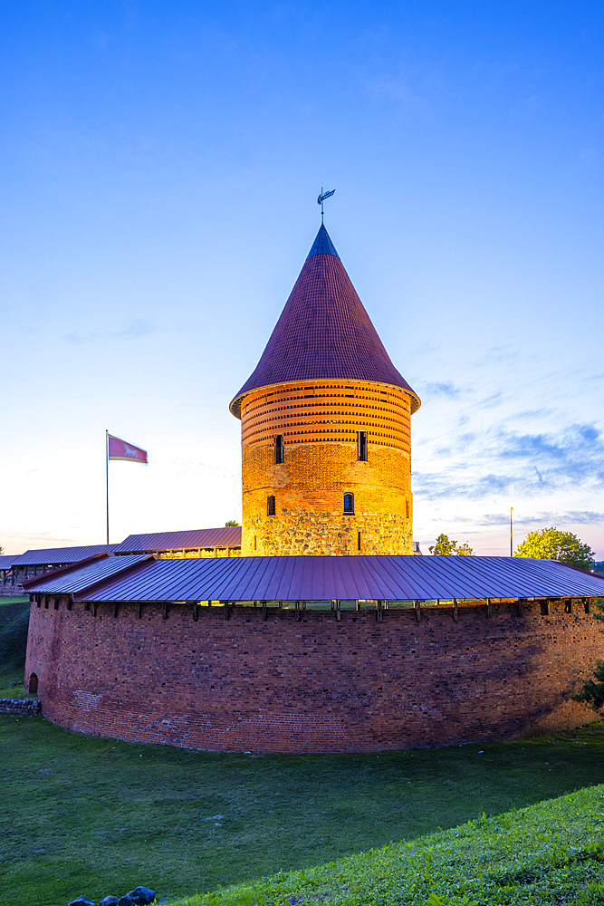 The Round Tower of Kaunas Castle at Dusk, Kaunas, Lithuania, Northern Europe
