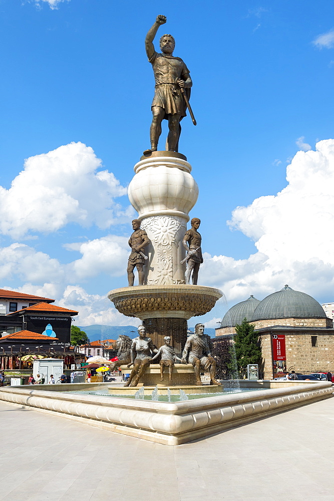 Philip II of Macedonia statue and fountain, Skopje, Macedonia, Europe