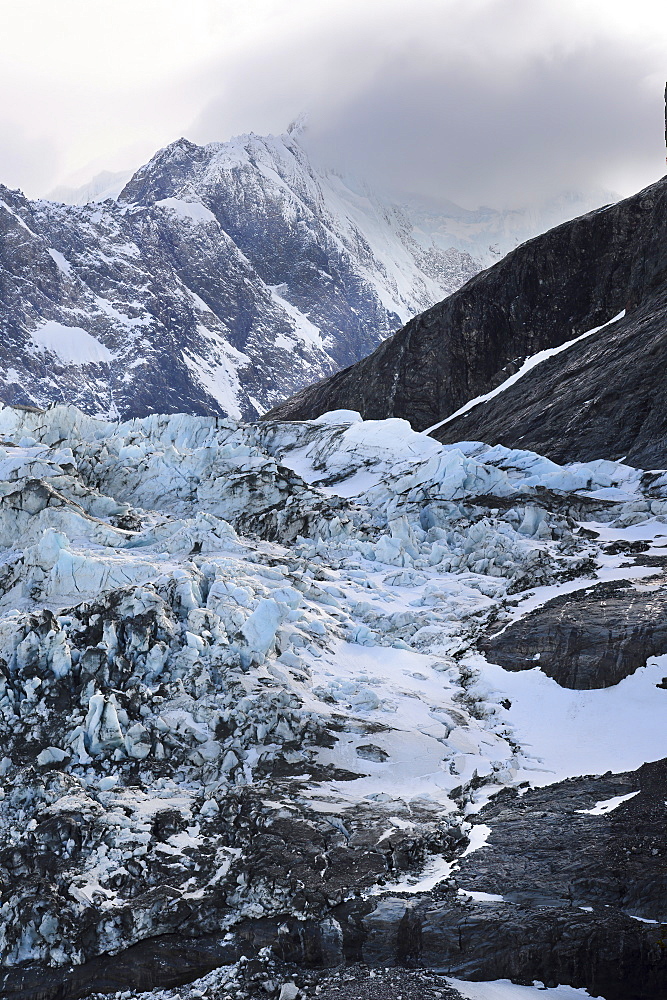 Drygalski Fjord, Glacier and moraine, South Georgia, South Georgia and the Sandwich Islands, Antarctica, Polar Regions