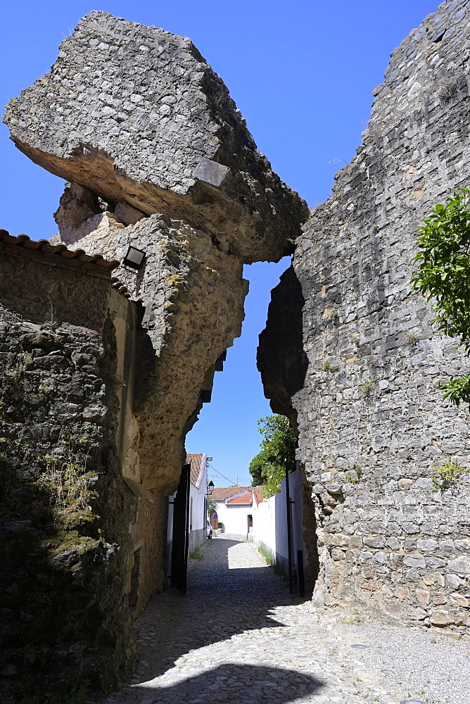 Castle entrance, Serpa, Alentejo, Portugal, Europe