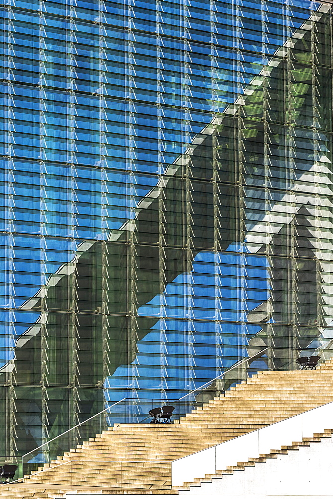 Glass facade of the Marie-Elisabeth-Lueders-Building, Government district, Berlin, Brandenburg, Germany, Europe