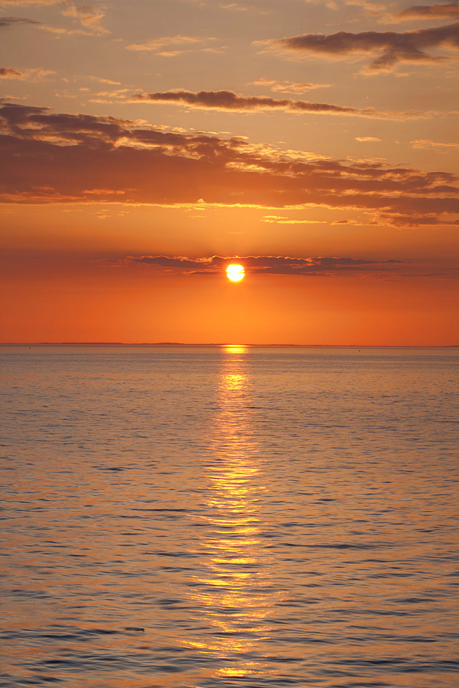 Sunset from the Nyborg-Korsor Bridge, Korsor, Southern Denmark, Denmark, Scandinavia, Europe