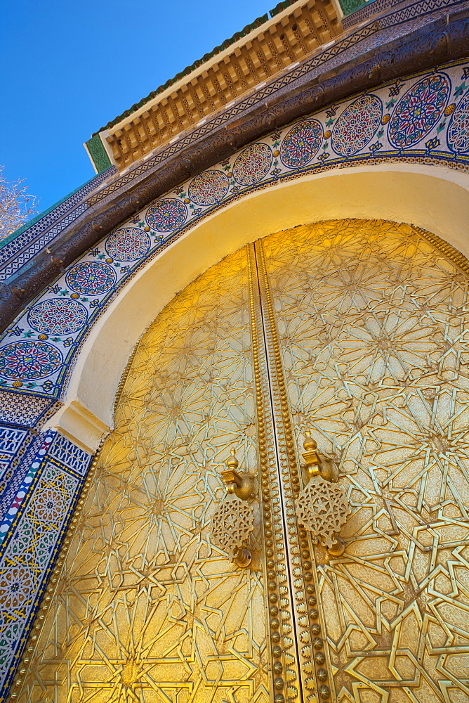 Royal Palace door, Fes, Morocco, North Africa, Africa