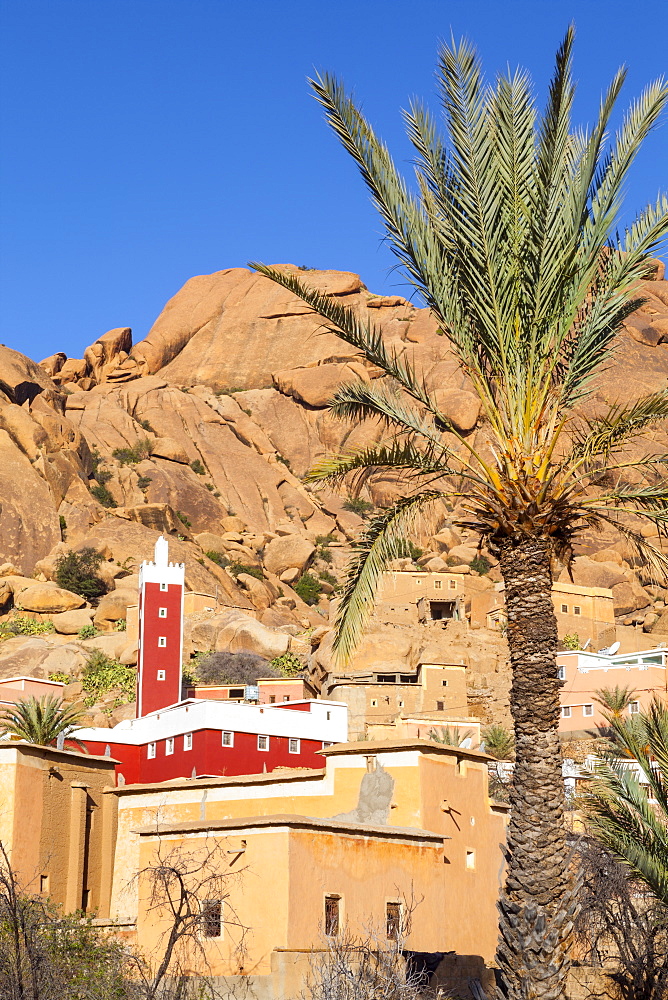 The Red Mosque of Adai, Tafraoute, Anti Atlas, Morocco, North Africa, Africa