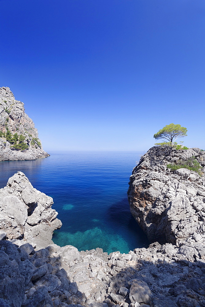 Bay Cala de Sa Calobra, Majorca (Mallorca), Balearic Islands (Islas Baleares), Spain, Mediterranean, Europe