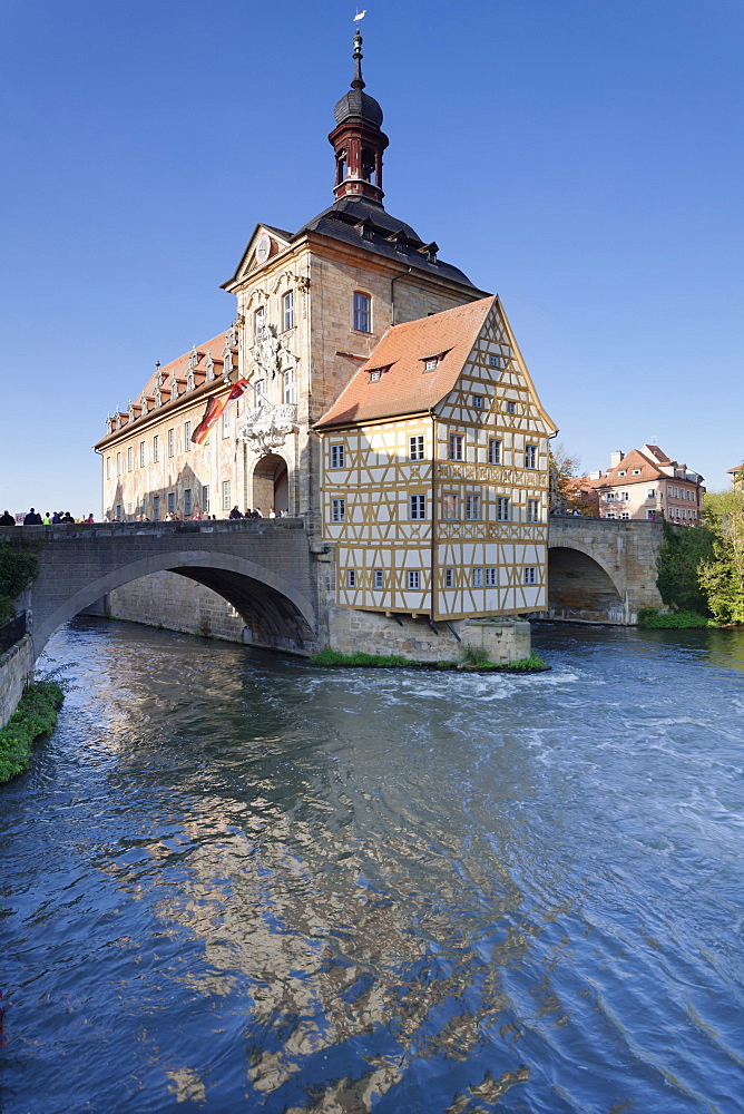 Old Town Hall, UNESCO World Heritage Site, Regnitz River, Bamberg, Franconia, Bavaria, Germany, Europe