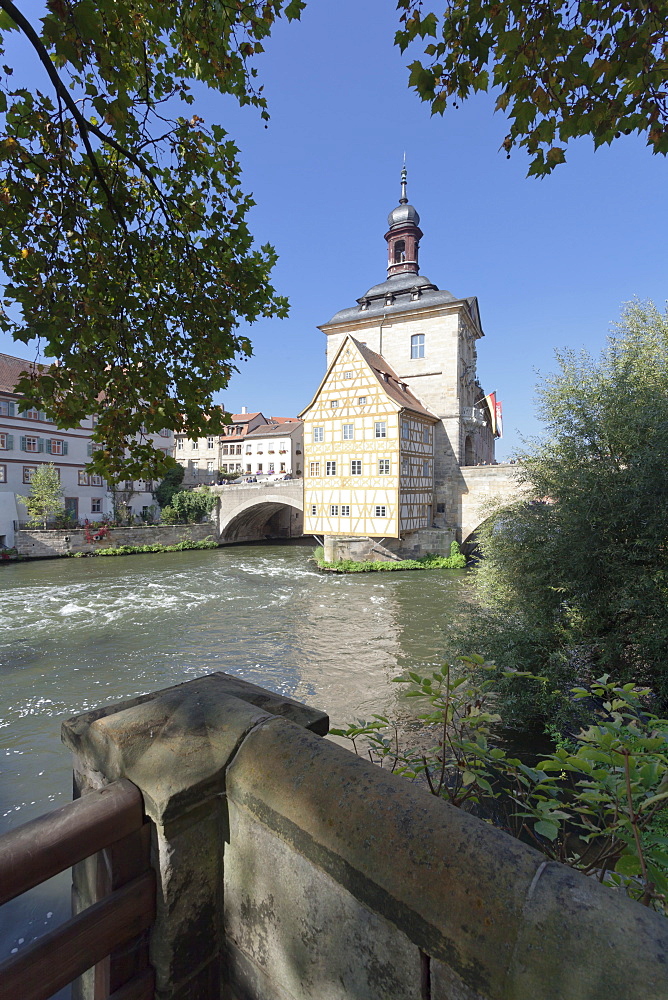 Old Town Hall, UNESCO World Heritage Site, Regnitz River, Bamberg, Franconia, Bavaria, Germany, Europe