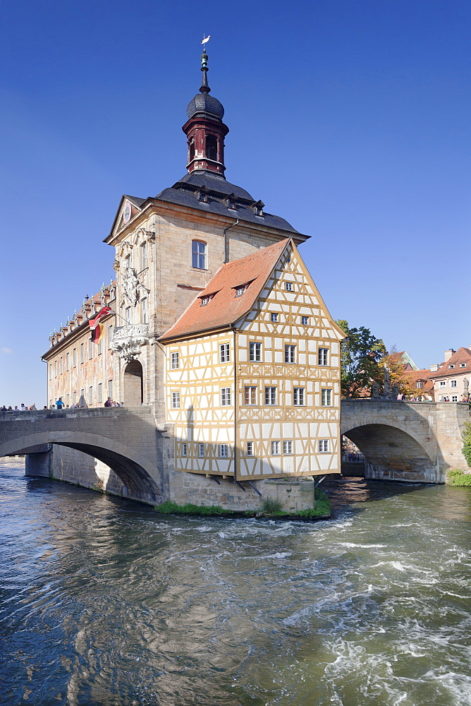 Old Town Hall, UNESCO World Heritage Site, Regnitz River, Bamberg, Franconia, Bavaria, Germany, Europe