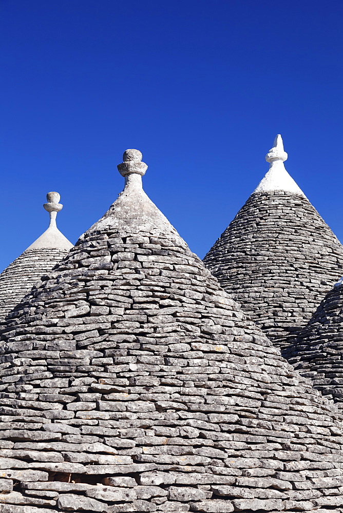 Trulli, traditional houses, Rione Monti area, Alberobello, UNESCO World Heritage Site, Valle d'Itria, Bari district, Puglia, Italy, Europe