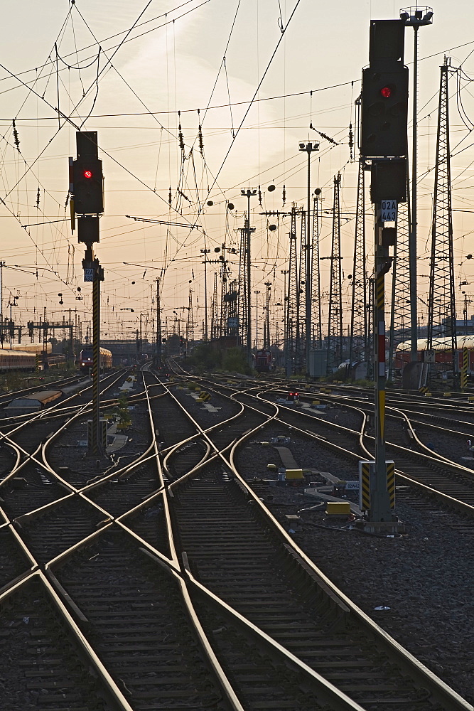 Tracks at main station, Frankfurt, Hesse, Germany, Europe