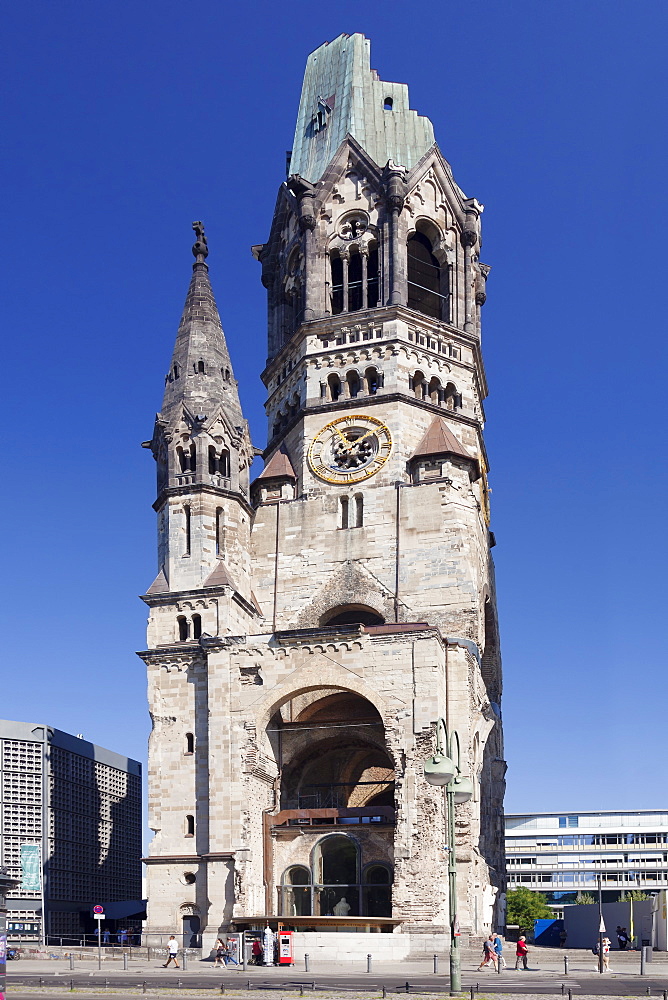 Kaiser Wilhelm Memorial church at Kurfuerstendamm, Berlin, Germany, Europe