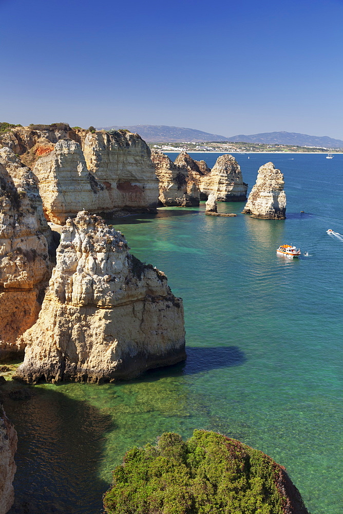 Rocky coast at Ponta da Piedade Cape, near Lagos, Algarve, Portugal, Europe