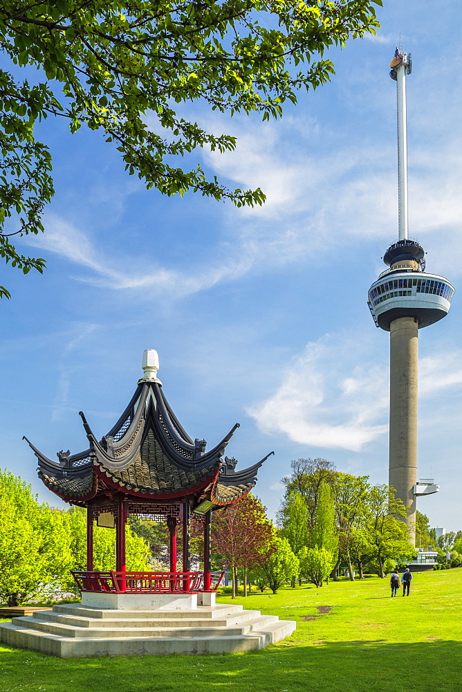 Euromast television tower, Architect Huig Maaskant, Chinese pavillon, Het Park, Rotterdam, South Holland, Netherlands, Europe