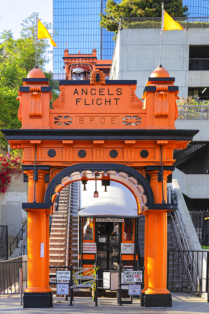 Angels Flight Railway in downtown Los Angeles, Los Angeles, California, United States of America, North America