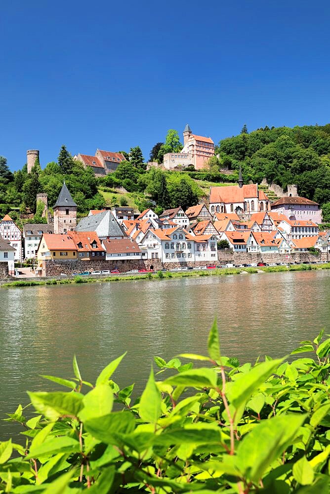 Burg Hirschhorn Castle, Hirschhorn am Neckar, Burgenstrav?e, Odenwald, Neckartal Valley, Hesse, Germany