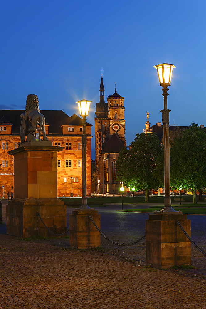 Schlossplatz Square and Altes Schloss (Old Castle) Stuttgart, Baden-Wurttemberg, Germany, Europe