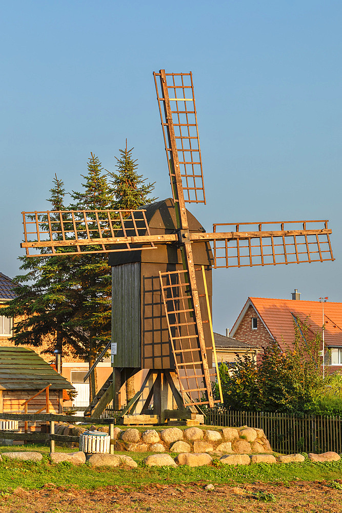 Post mill, Altensien, Ruegen Island, Baltic Sea, Mecklenburg-Western Pomerania, Germany