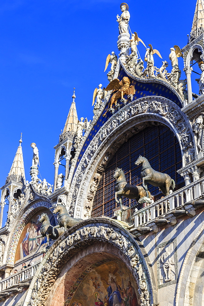 Loggia dei Cavalli, Basilica San Marco, Venice, UNESCO World Heritage Site, Veneto, Italy, Europe