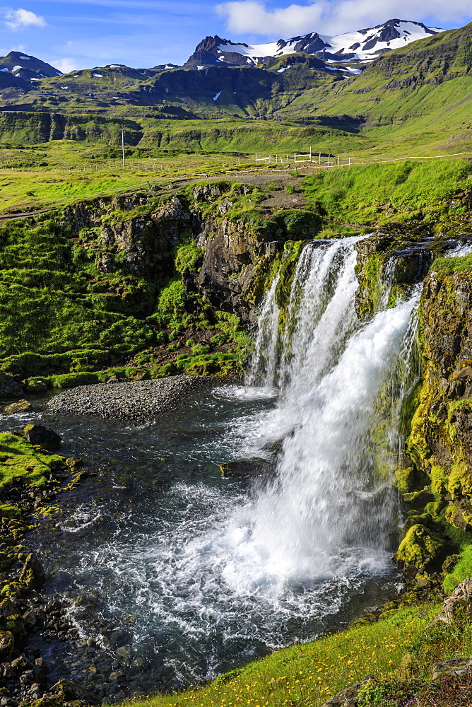 Kirkjufellsfoss waterfall in Grundarfjordur, Iceland, Europe