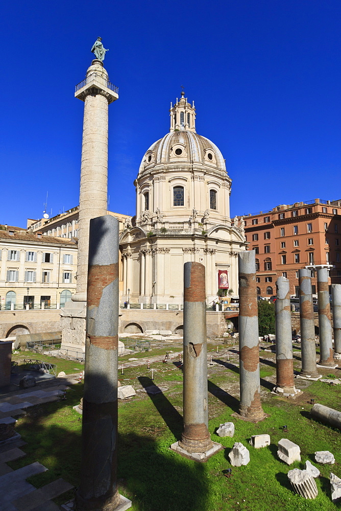 Trajan's Column and Forum, Forum area, Rome, Lazio, Italy, Europe