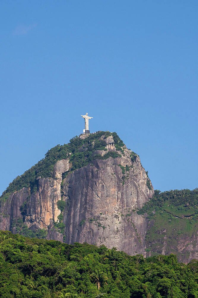 Tijuca National Park, Christ the Redeemer statue (Cristo Redentor) on Corcovado Mountain, Rio de Janeiro, Brazil, South America