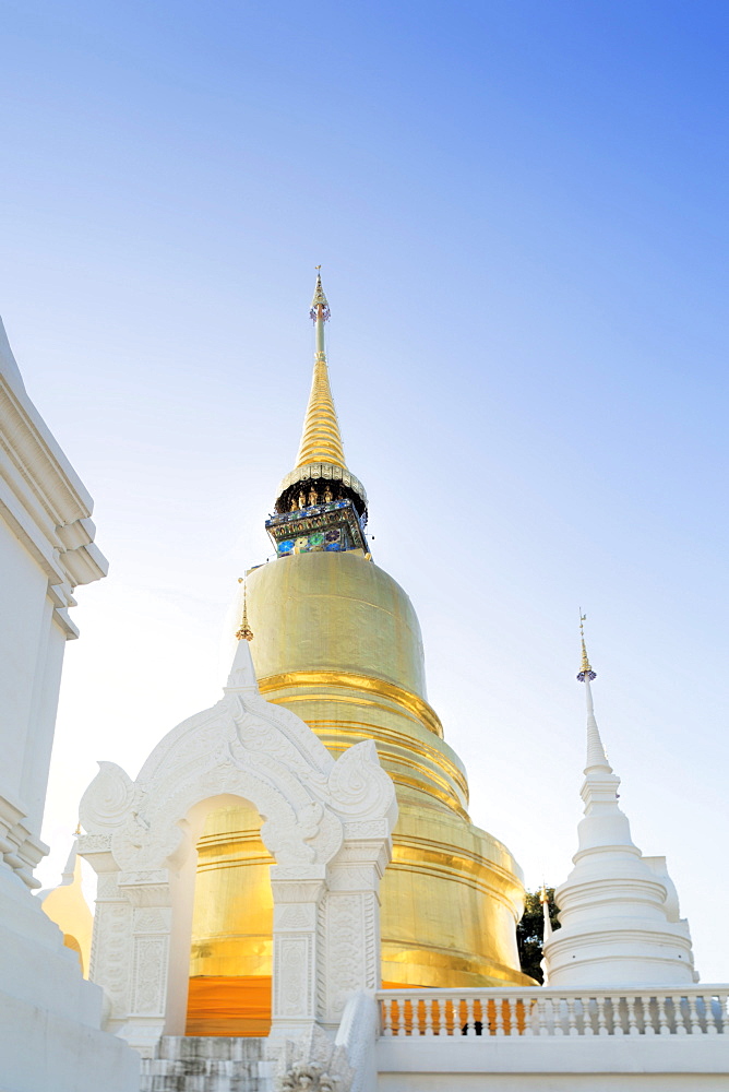 Chedis (stupas) a the temple of Wat Suan Dok, Chiang Mai, Thailand, Southeast Asia, Asia