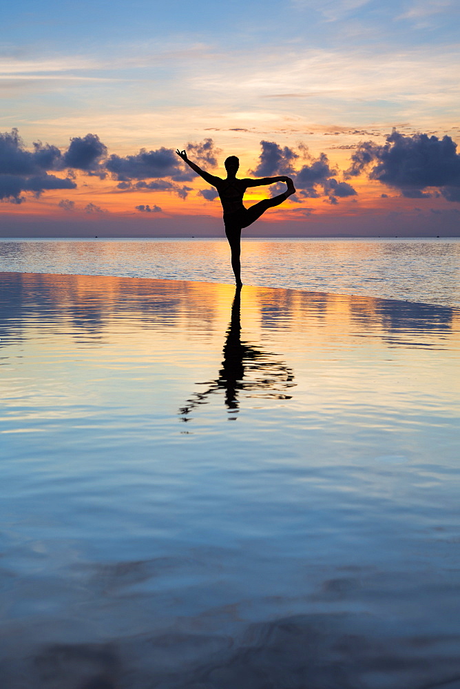 Yoga at dawn, Ko Rung, Sihanoukville Province, Cambodia, Southeast Asia