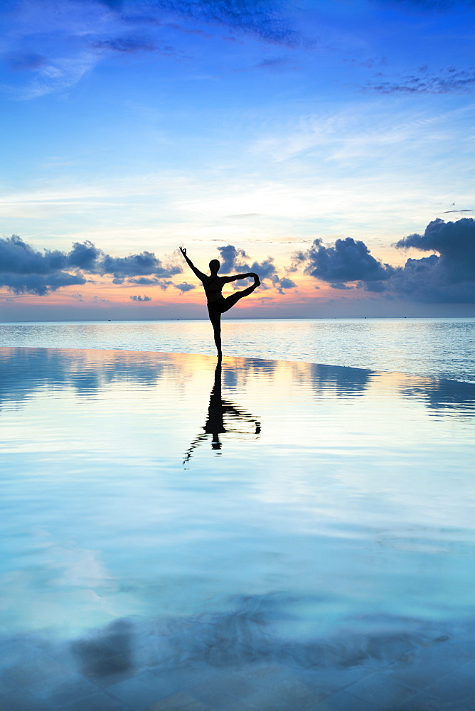 Yoga at dawn, Ko Rung, Sihanoukville Province, Cambodia, Southeast Asia