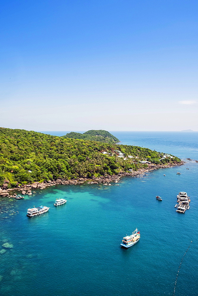 Aerial view of an island in the Phu Quoc archipelago in southern Vietnam, Indochina, Southeast Asia, Asia