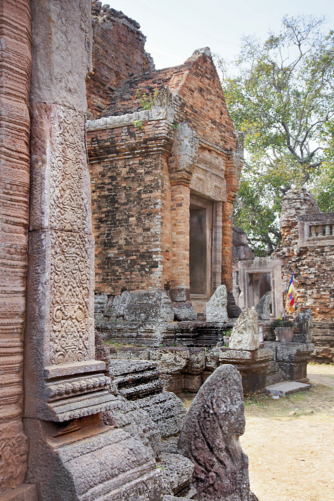 A Khmer temple on Chi Sor Mountain, Takeo, Cambodia, Indochina, Southeast Asia, Asia