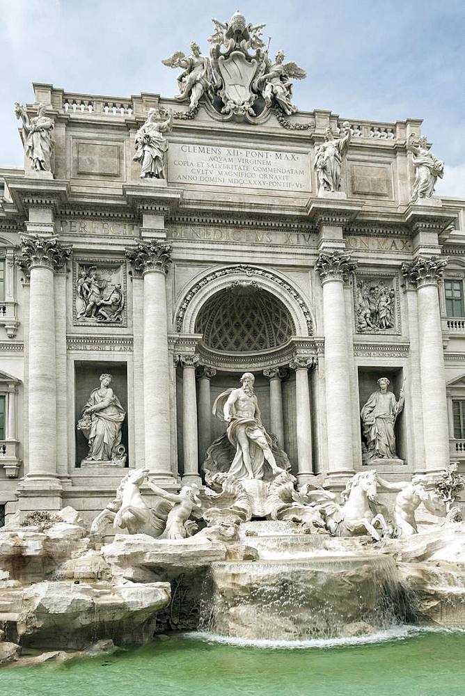 The Trevi Fountain, famously featured in the film La Dolce Vita, Rome, Lazio, Italy, Europe