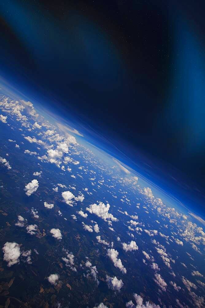 Clouds in Earth atmosphere viewed from space