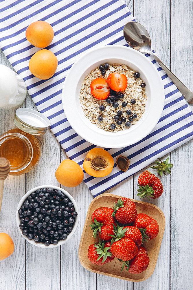 Healthy breakfast on table