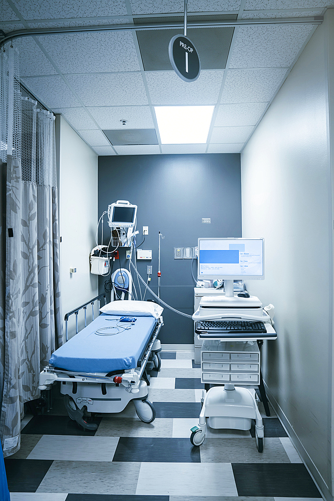 Empty bed in hospital