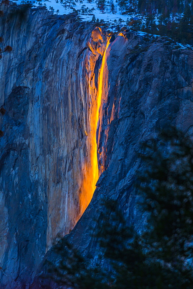 Horsetail Falls in Yosemite National Park, Yosemite, California, United States