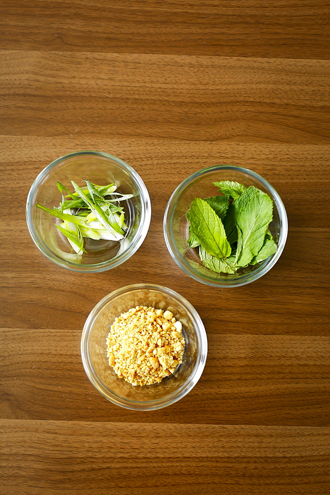 Bowls of ingredients