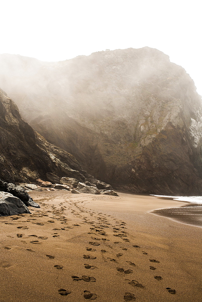 Footprints on beach