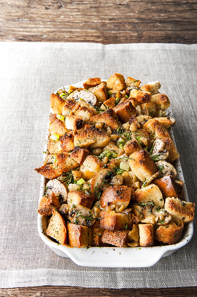 Tray of chestnut stuffing