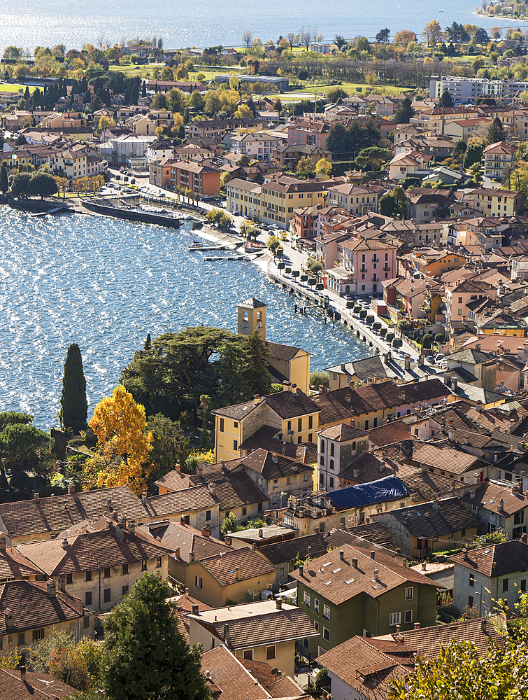 Scenic view of waterfront, Gravedona, Lake Como, Italy