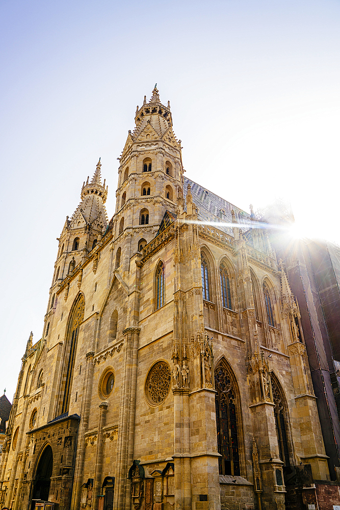 Sunbeams on castle, Vienna, Austria