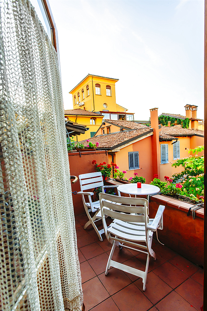 Balcony in Bologna, Emilia-Romagna, Italy