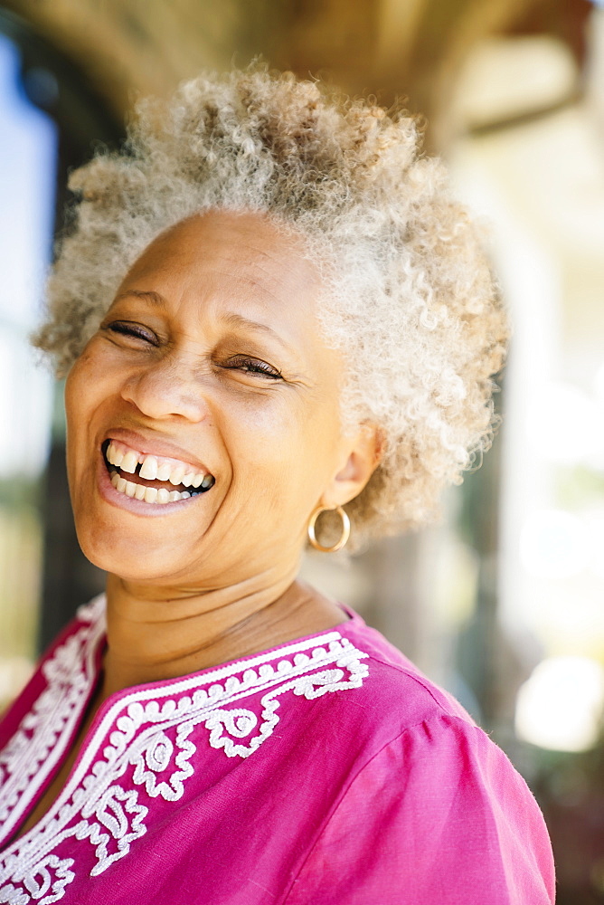 Black woman laughing