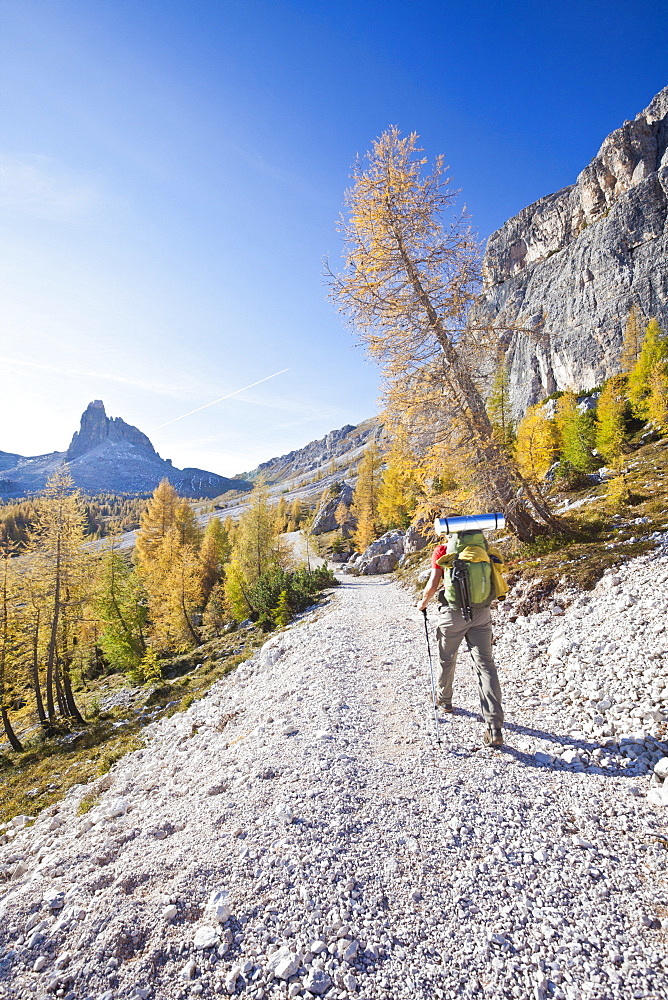 Hiking in the Dolomites, South Tyrol, Italy, Europe